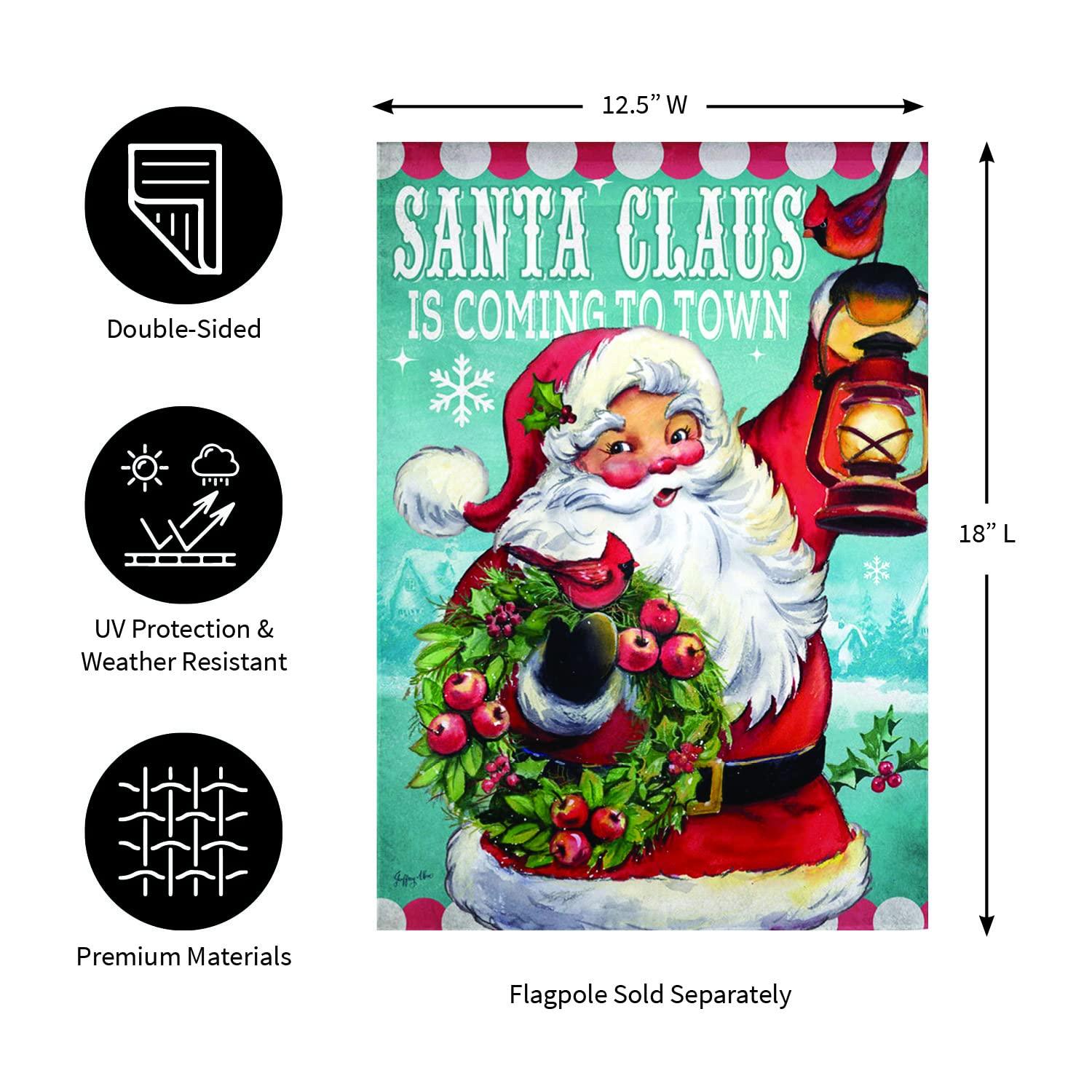 Santa Claus Is Coming Suede Garden Flag - Kitty Hawk Kites Online Store