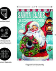 Santa Claus Is Coming Suede Garden Flag - Kitty Hawk Kites Online Store