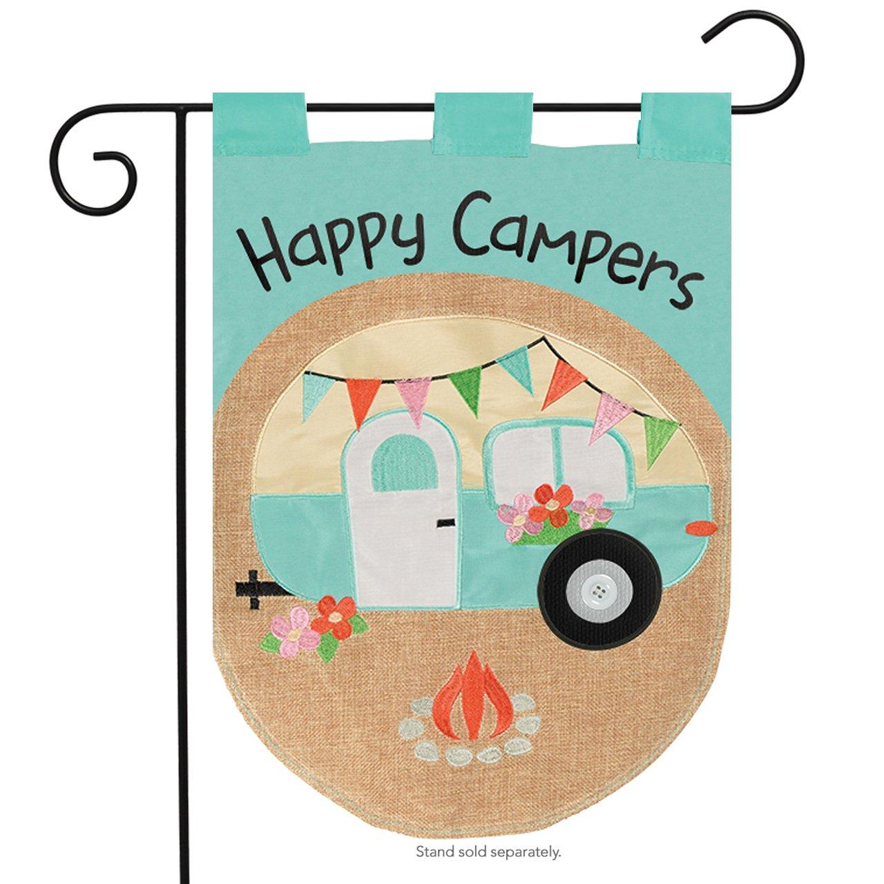 Happy Campers Garden Burlap Flag - Kitty Hawk Kites Online Store