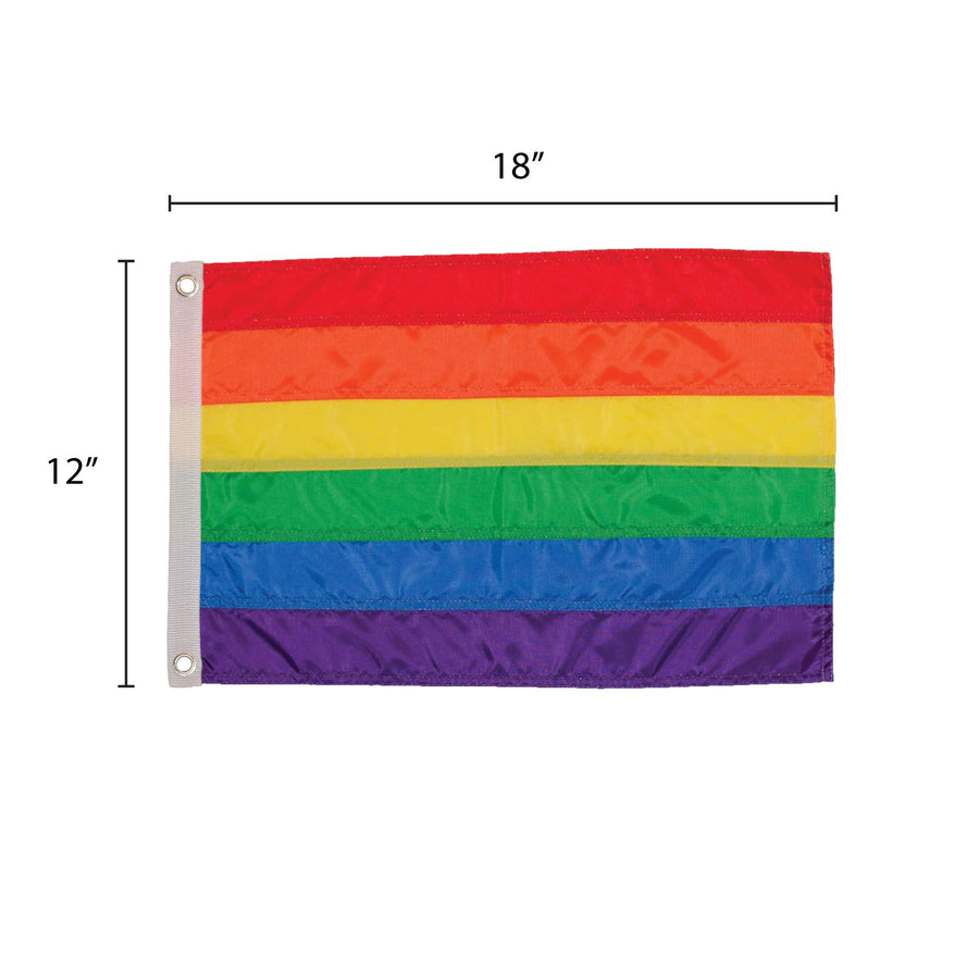 Rainbow Stripe Grommet Applique Flag