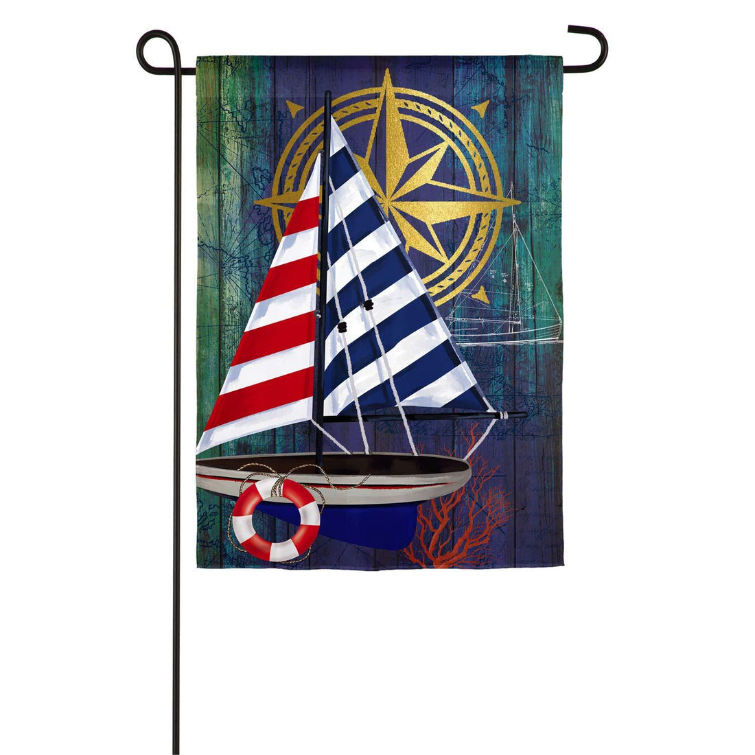 Nautical Collage Garden Linen Flag - Kitty Hawk Kites Online Store