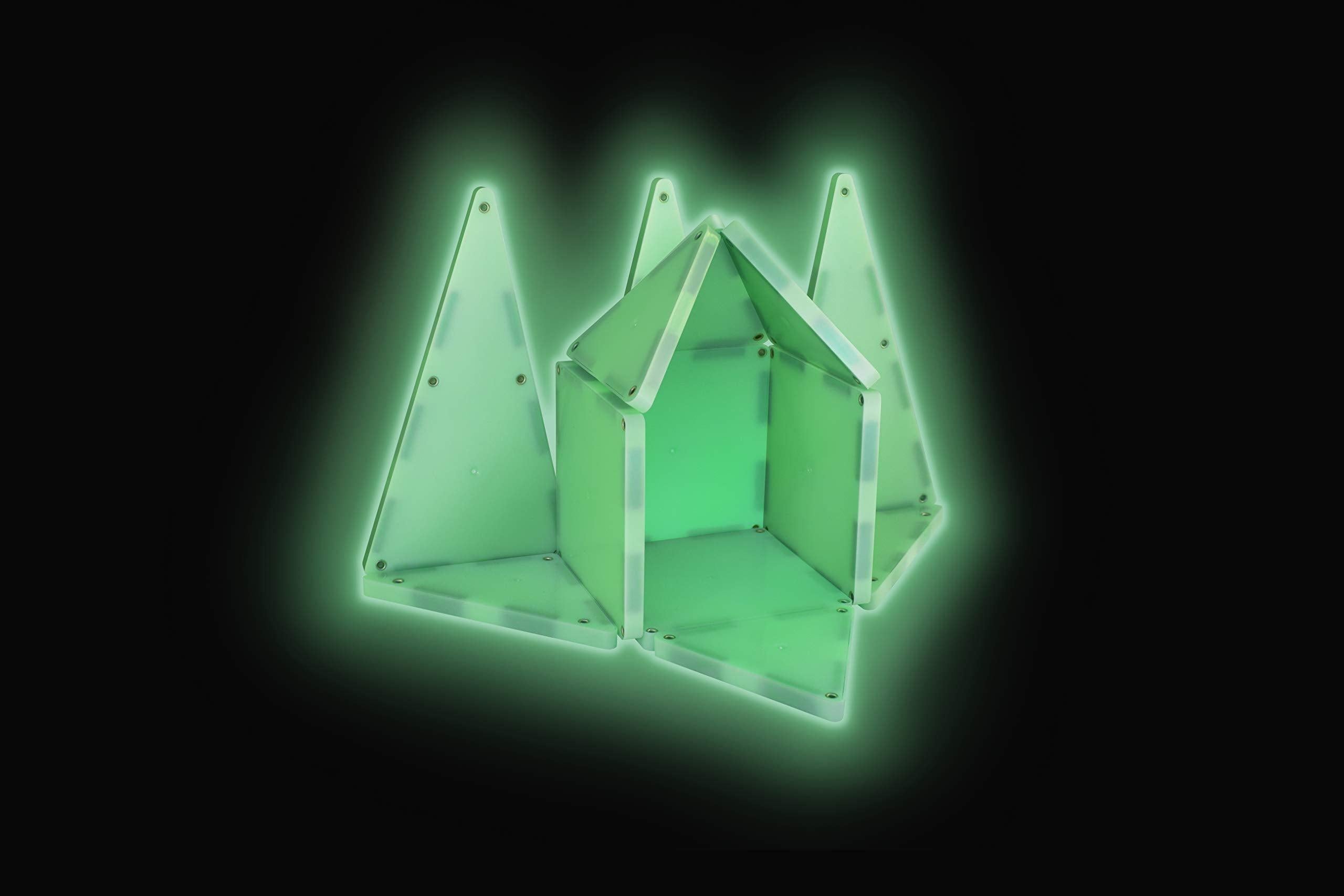 Magna Tiles Glow in The Dark Set (16 Pieces + LED Light