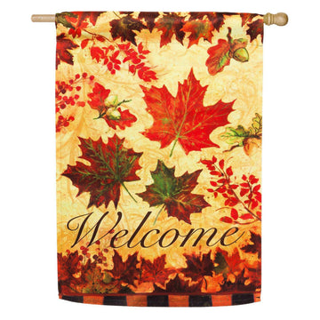 Colorful Fall Leaves Suede Flag - Kitty Hawk Kites Online Store