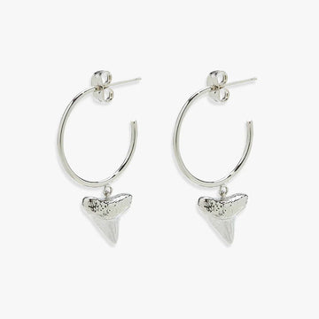Pura Vida Stone Shark Tooth Hoop Earrings - Kitty Hawk Kites Online Store