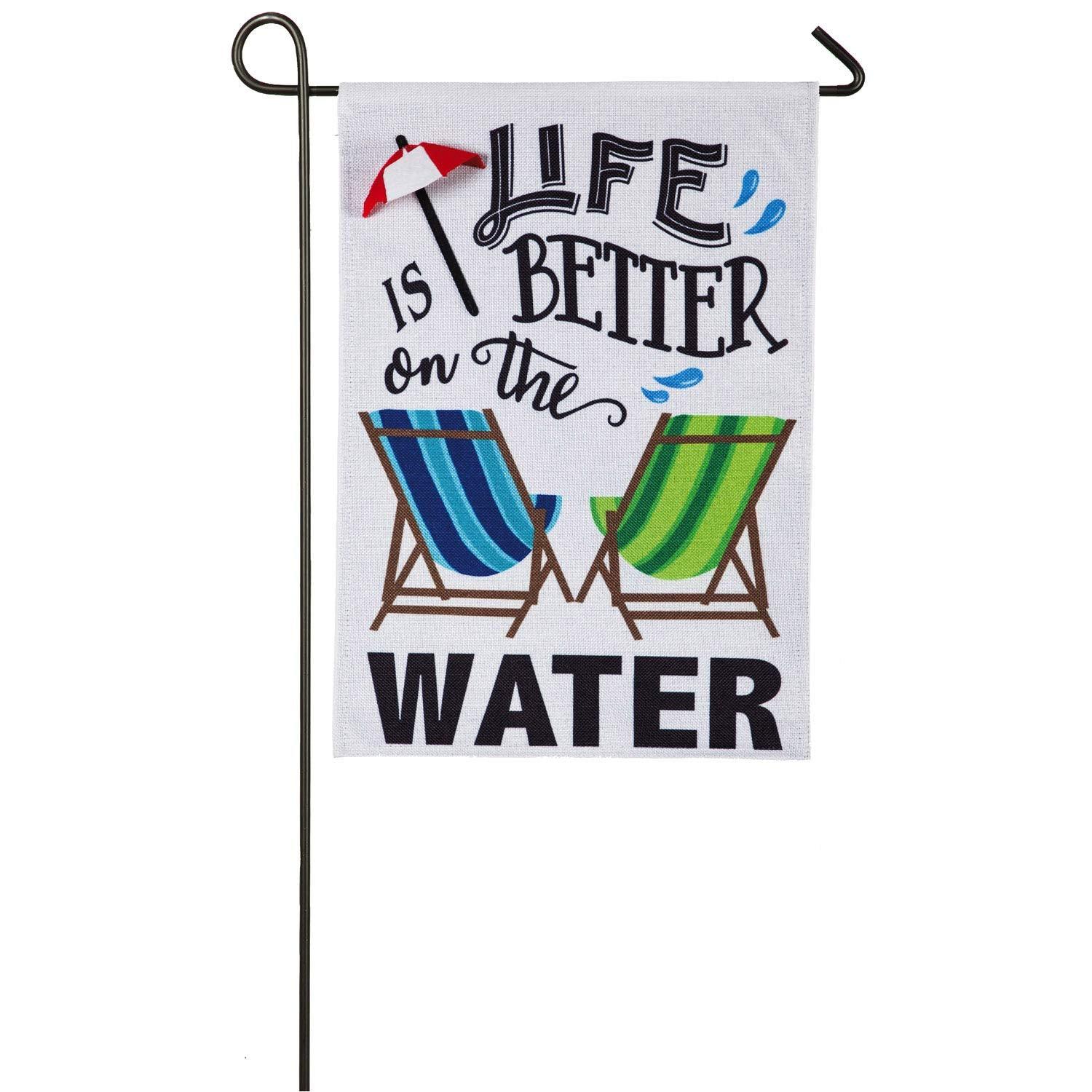 Life is Better on The Water Garden Burlap Flag - 13 x 1 x 18 Inches - Kitty Hawk Kites Online Store