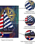 Nautical Collage Garden Linen Flag - Kitty Hawk Kites Online Store