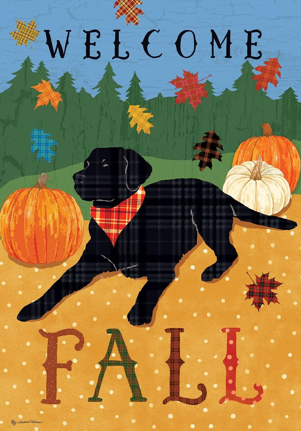 Black Lab Welcome Fall Garden Flag - Kitty Hawk Kites Online Store