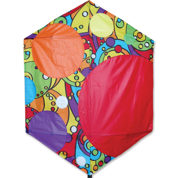 56in Rokkaku Kite - Rainbow Bubbles - Kitty Hawk Kites Online Store