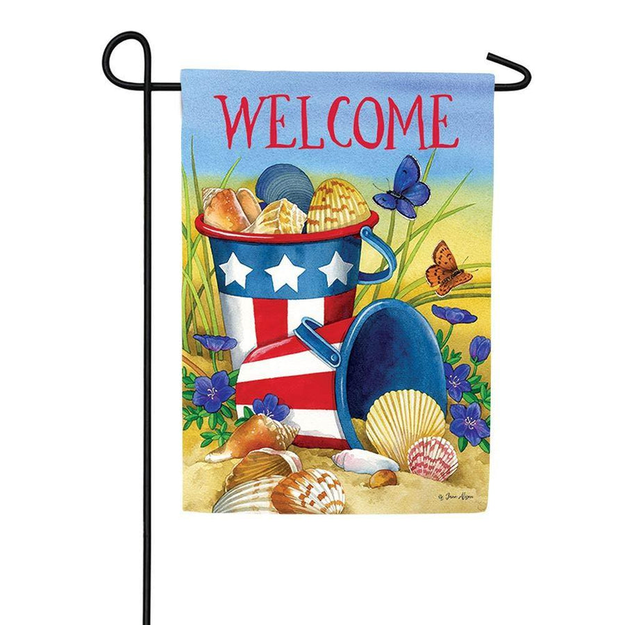 Beach Pails Welcome Garden Flag - Kitty Hawk Kites Online Store
