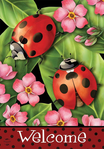 Ladybugs On Leaves House Flag - Kitty Hawk Kites Online Store