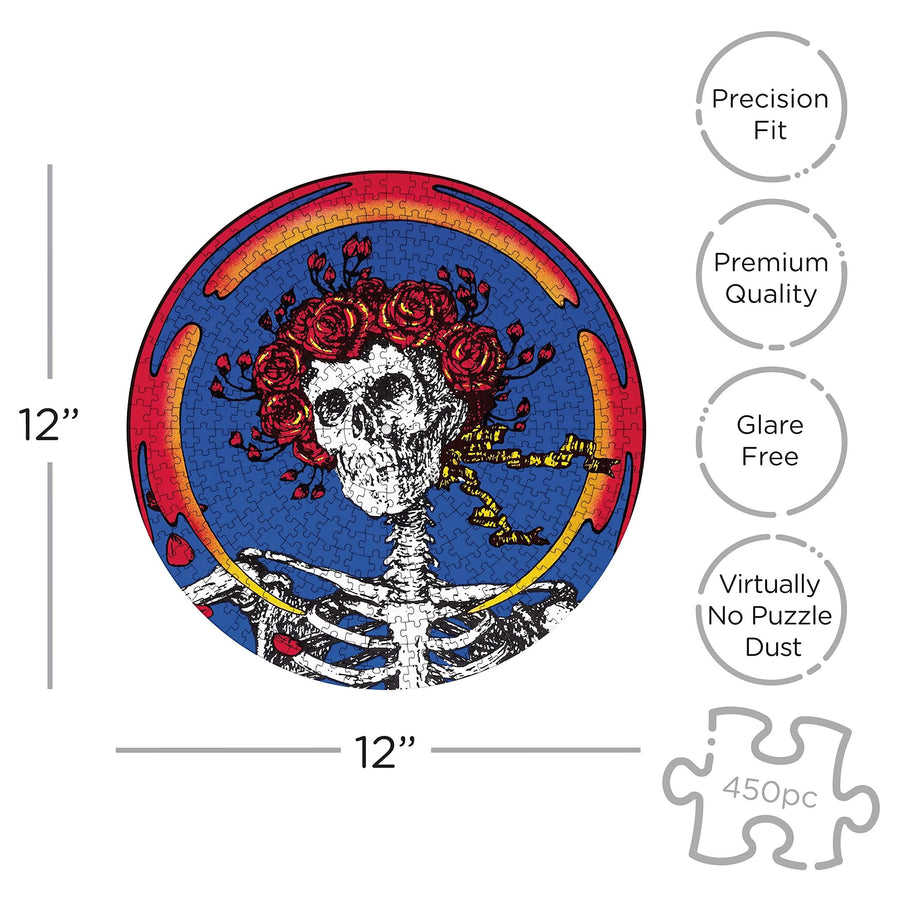Grateful Dead Skull & Roses Record Disc Puzzle - 450 Piece Jigsaw Puzzle - Kitty Hawk Kites Online Store