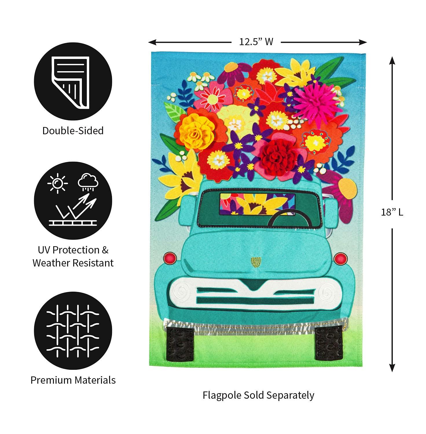 Mint Flower Truck Garden Flag - Kitty Hawk Kites Online Store