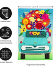 Mint Flower Truck Garden Flag - Kitty Hawk Kites Online Store