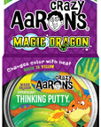 Crazy Aaron's Color Changing Putty - 4" Magic Dragon Hypercolor - Green and Yellow Color Changing Putty, Never Dries Out