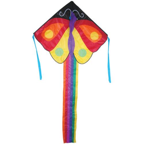 Premier Kites Easy Flyer Butterfly Delta Kite with String - Red and Yellow Butterfly Kite - Kitty Hawk Kites Online Store