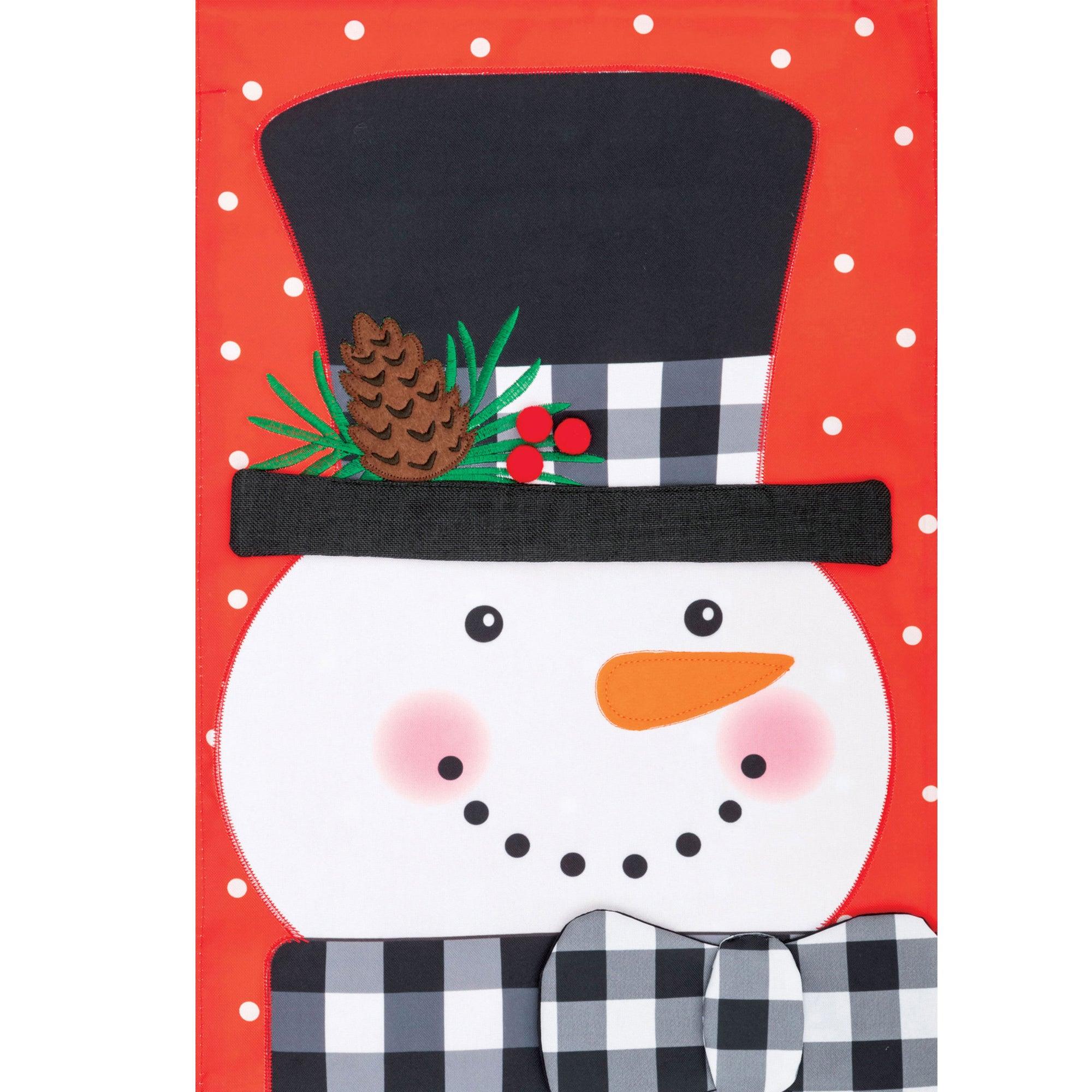 Gingham Snowman Applique Garden Flag - Kitty Hawk Kites Online Store