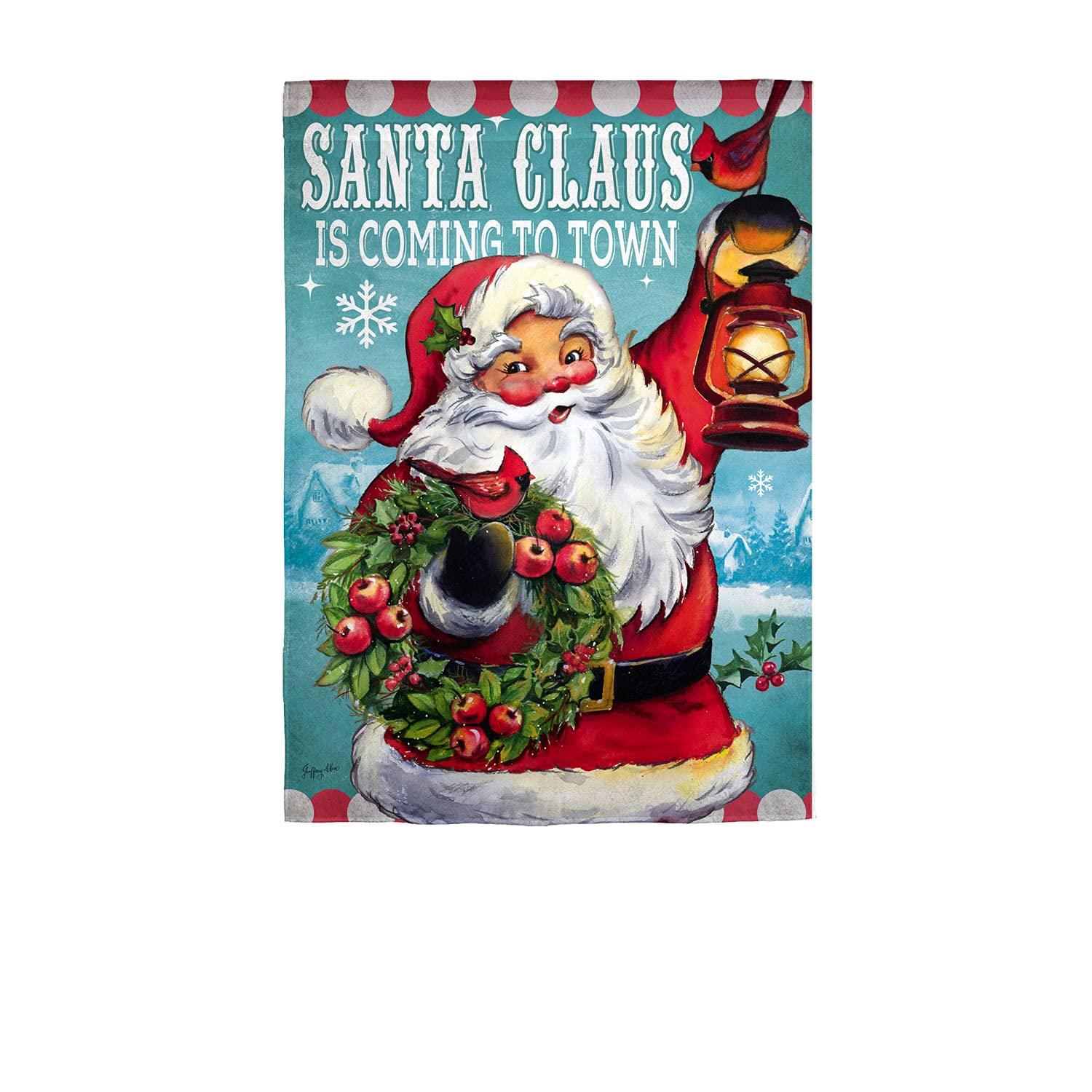 Santa Claus Is Coming Suede Garden Flag - Kitty Hawk Kites Online Store