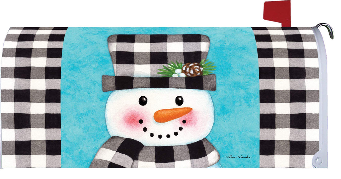 Gingham Snowman Mailbox Makeover - Kitty Hawk Kites Online Store