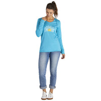 Women's Watercolor Daisy Long Sleeve Hooded Smooth Tee - Kitty Hawk Kites Online Store