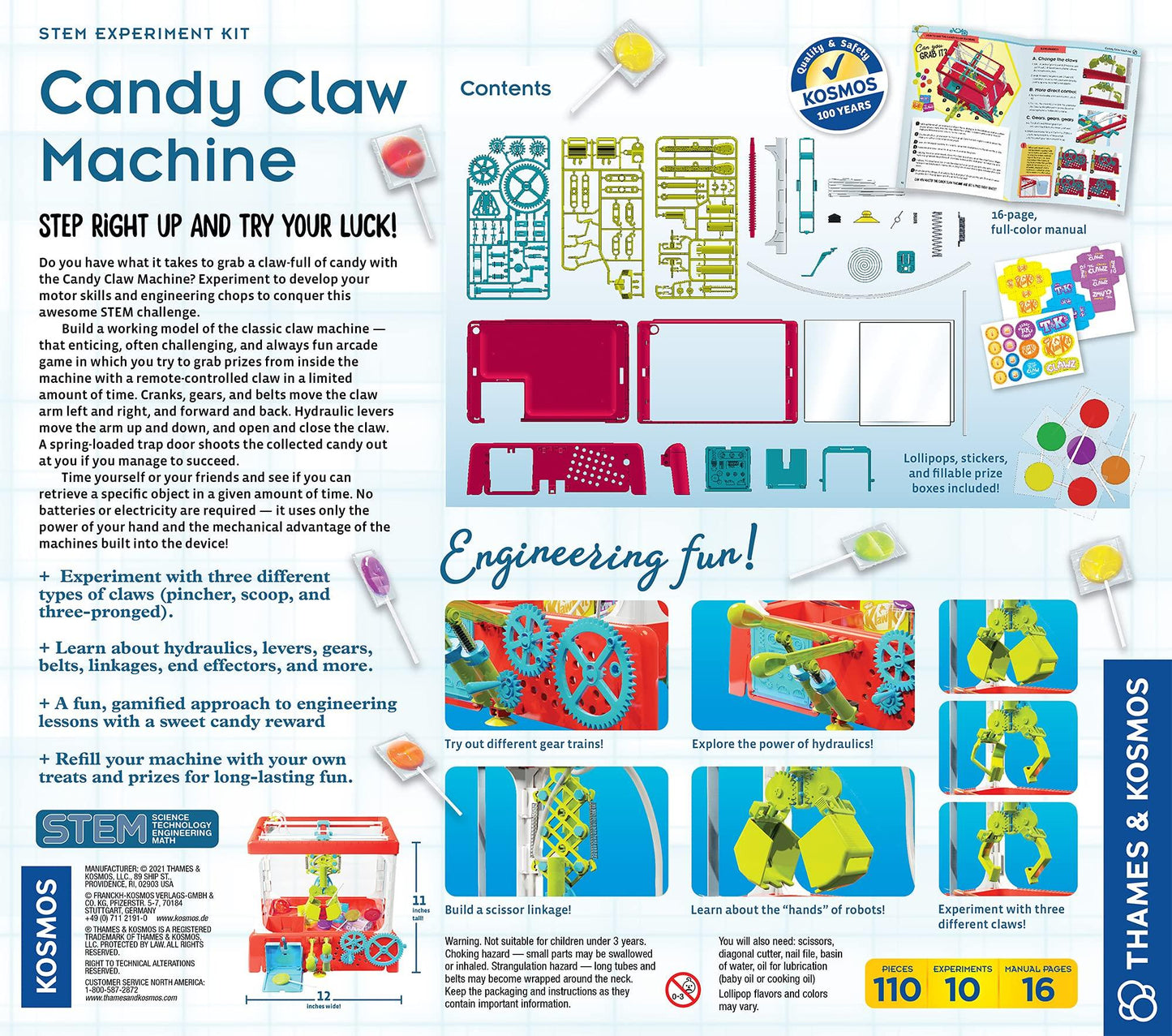 Candy Claw Machine STEM Experiment Maker Lab - Kitty Hawk Kites Online Store
