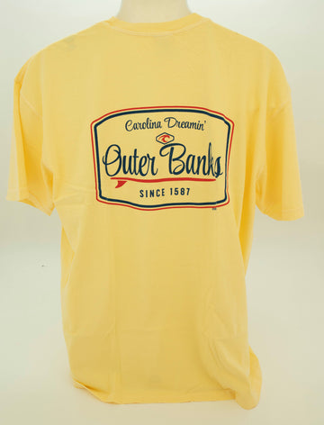 Outer Banks Carolina Dreamin Short Sleeve - Butter Yellow - Kitty Hawk Kites Online Store