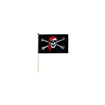 4x6" Pirate Flag Red Bandana on Stick - Kitty Hawk Kites Online Store