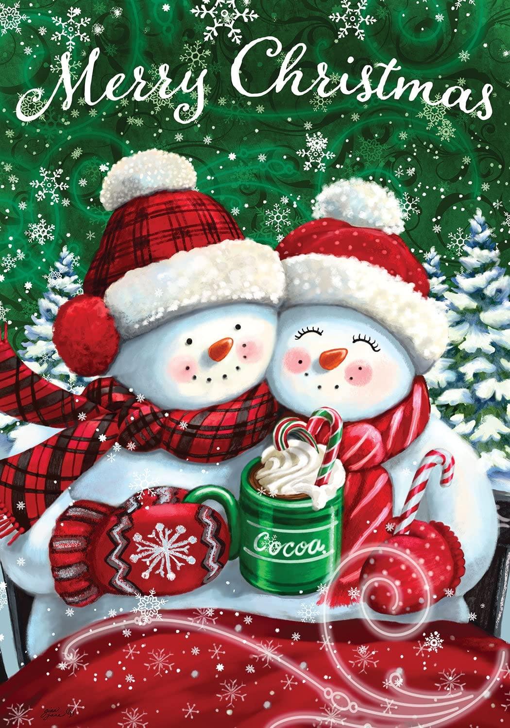 Cocoa Couple Merry Christmas Garden Flag - Kitty Hawk Kites Online Store