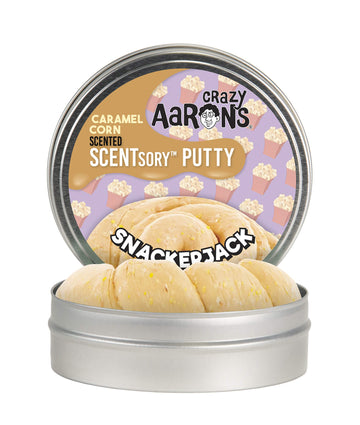 Crazy Aaron's SCENTSory Thinking Putty - Snackerjack 2.75" Tin - Caramel Corn Scented