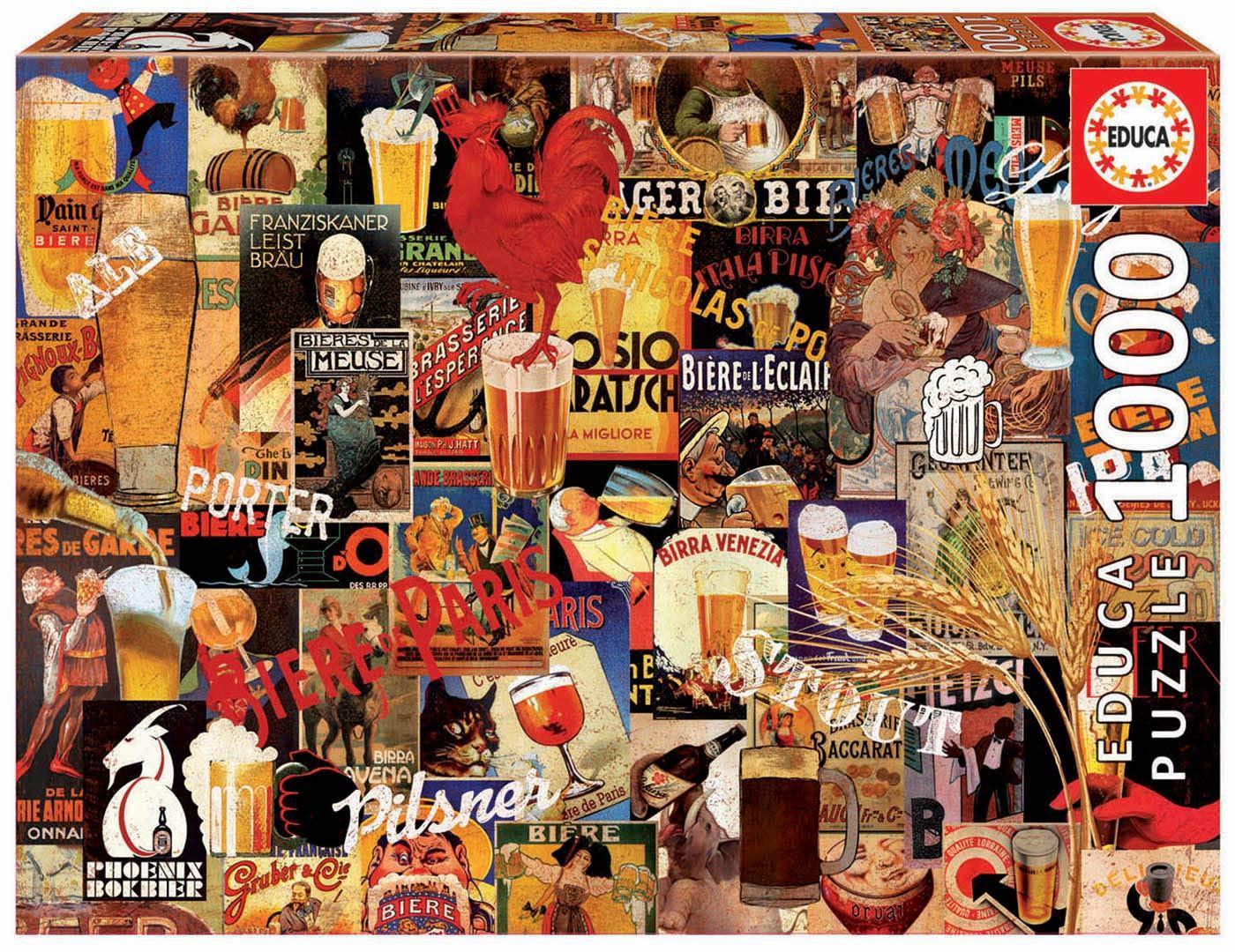 Vintage Beer Collage - 1000 Piece Puzzle - Kitty Hawk Kites Online Store