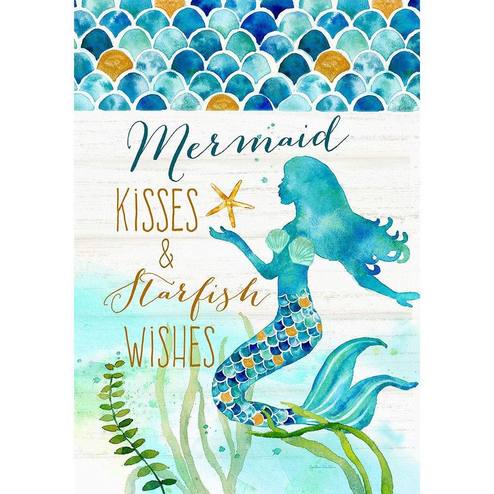 Mermaid Kisses & Starfish Wishes Garden Flag - Kitty Hawk Kites Online Store