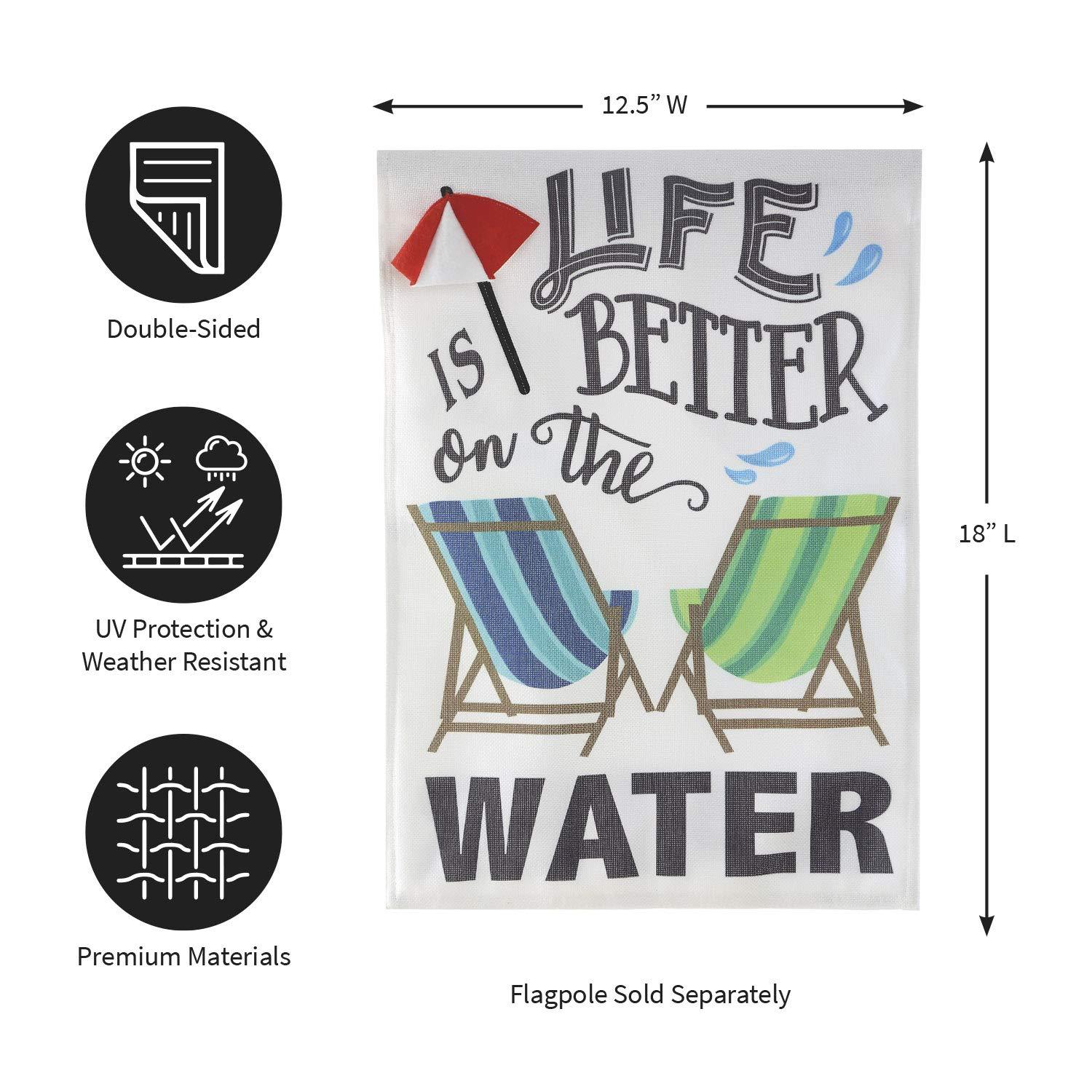 Life is Better on The Water Garden Burlap Flag - 13 x 1 x 18 Inches - Kitty Hawk Kites Online Store