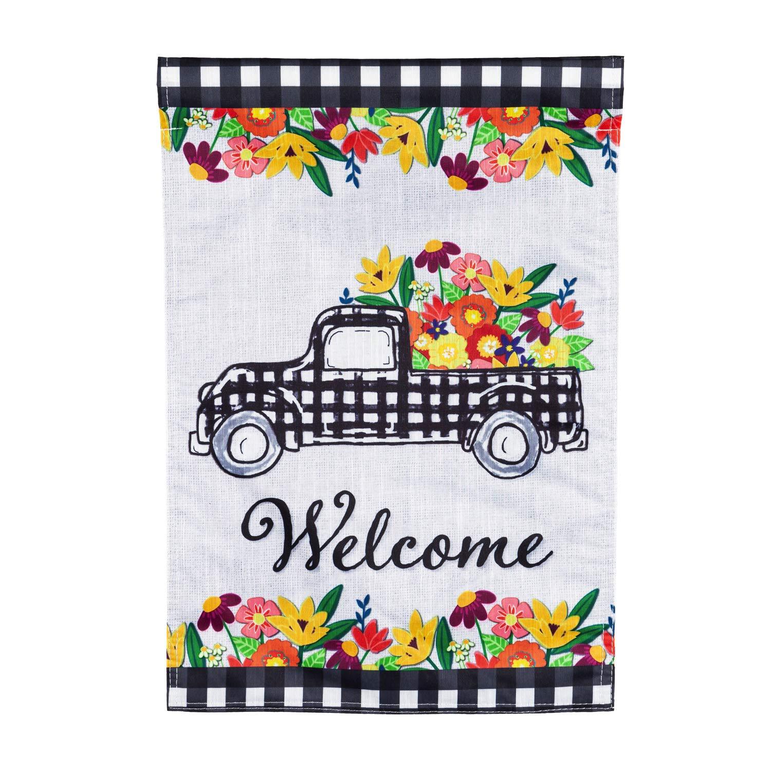 Plaid Truck Welcome Garden Flag - Kitty Hawk Kites Online Store