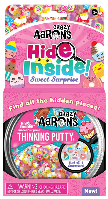 Crazy Aaron's Hide Inside Putty Playset - Sweet Surprise - Clear Putty with Hidden Pieces - Non-Toxic, Never Dries Out