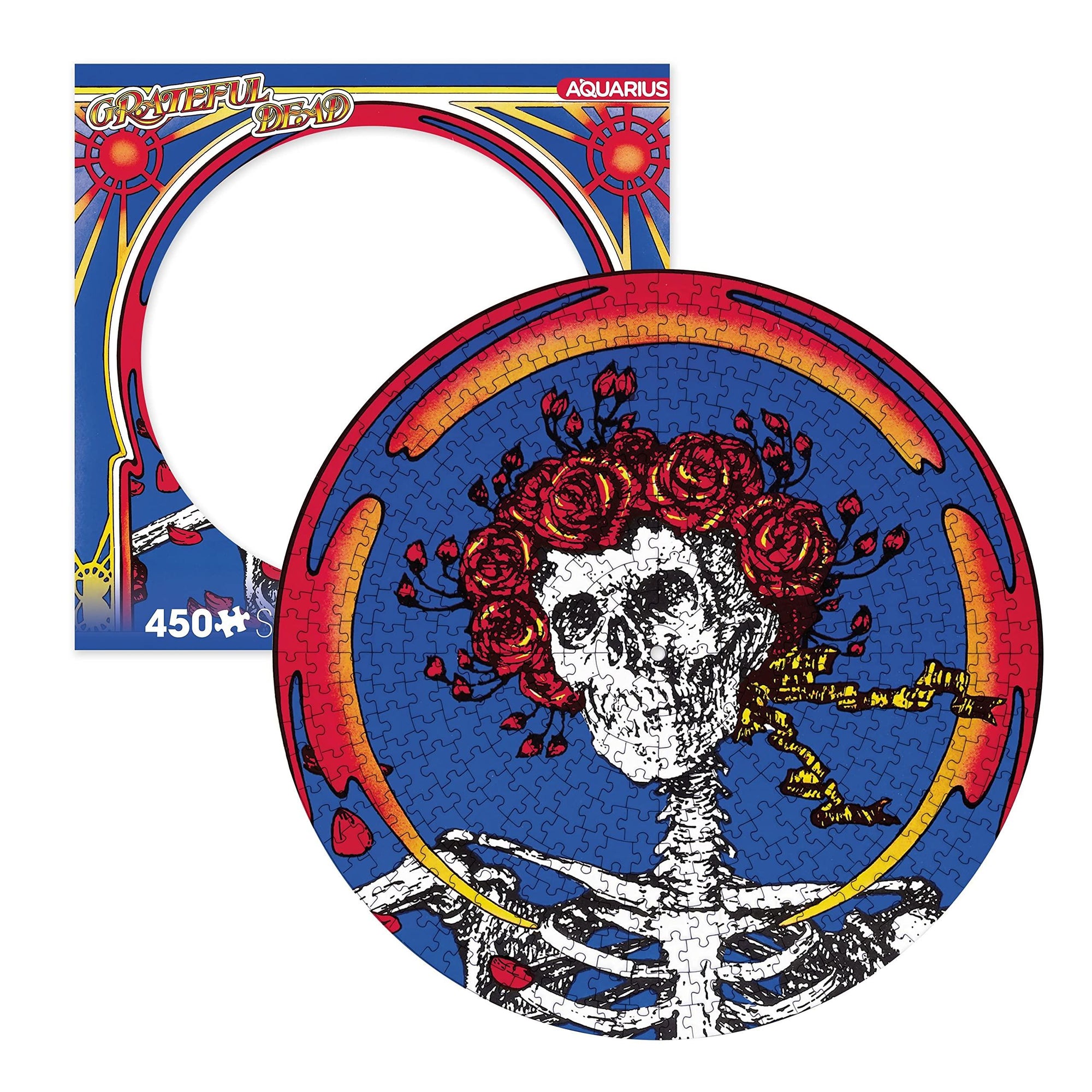 Grateful Dead Skull &amp; Roses Record Disc Puzzle - 450 Piece Jigsaw Puzzle - Kitty Hawk Kites Online Store