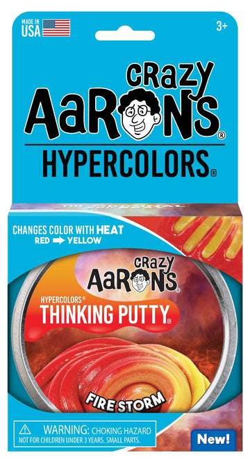 Crazy Aaron's Color Changing Putty - 4" Firestorm Hypercolor - Changes Color with Heat, Never Dries Out (90 G)