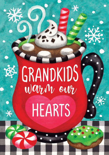 Grandkids Warm Our Hearts - Hot Cocoa Garden Flag - Kitty Hawk Kites Online Store