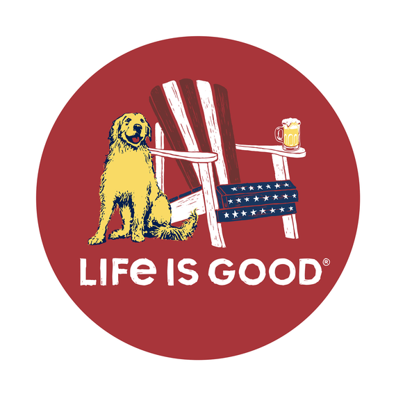 American Adirondack Golden Beer 4" Circle Sticker - Kitty Hawk Kites Online Store