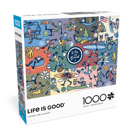 Life Is Good Vintage Jake Collage 1000pc Puzzle - Kitty Hawk Kites Online Store
