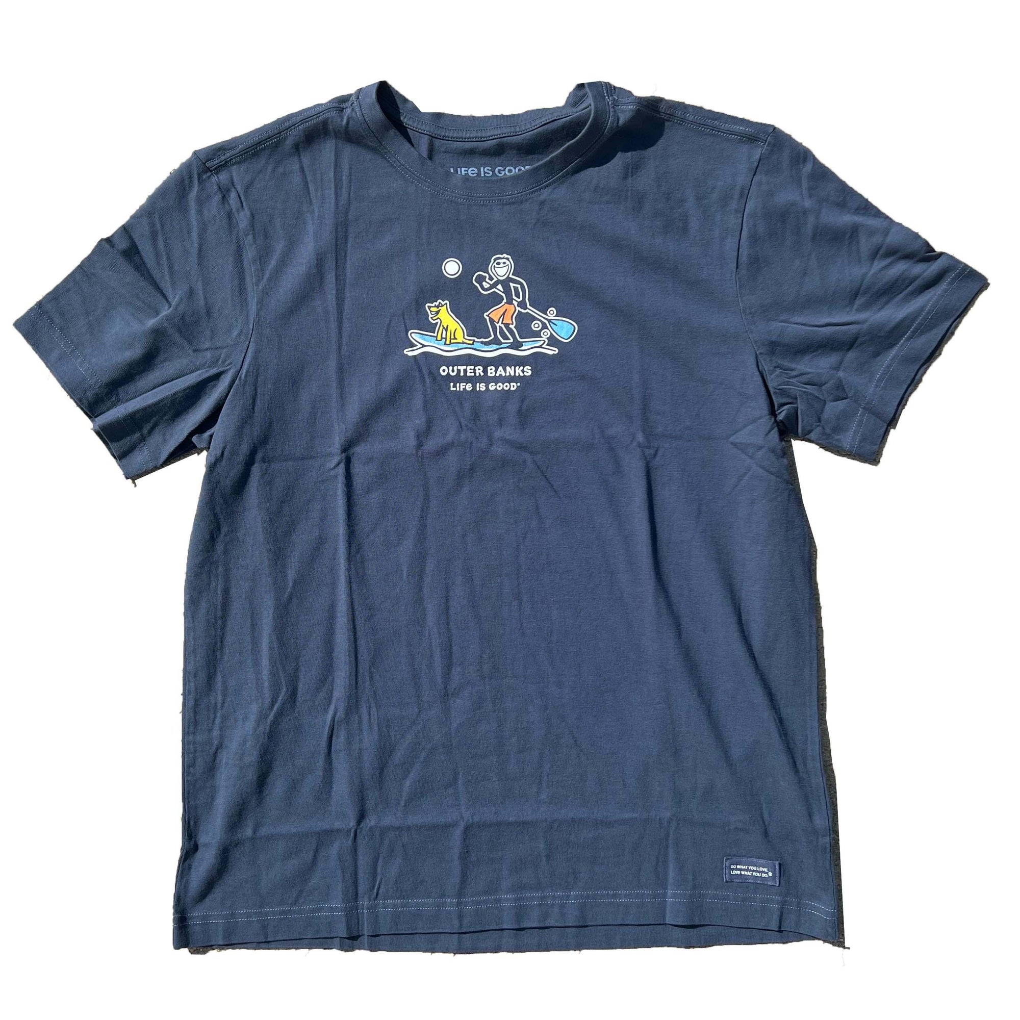 Life Is Good Outer Banks Jake &amp; Rocket Stand Up Paddle Board Tee - Kitty Hawk Kites Online Store