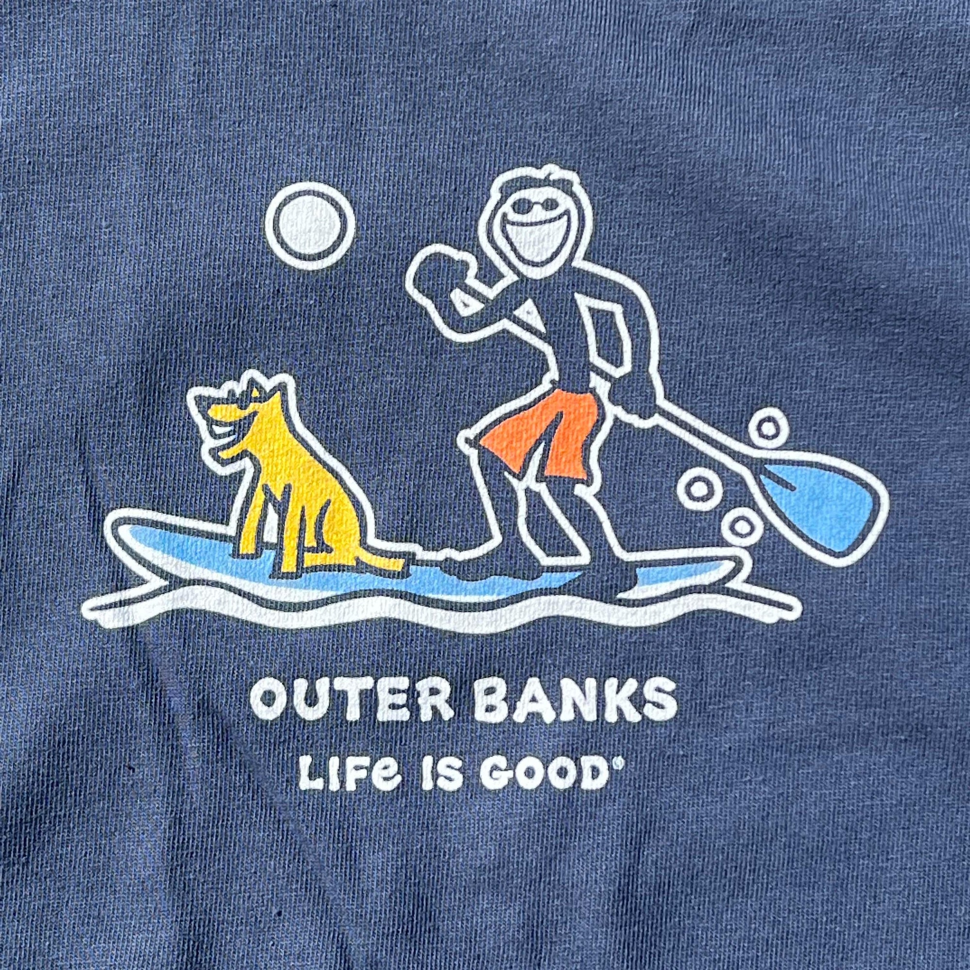 Life Is Good Outer Banks Jake &amp; Rocket Stand Up Paddle Board Tee - Kitty Hawk Kites Online Store