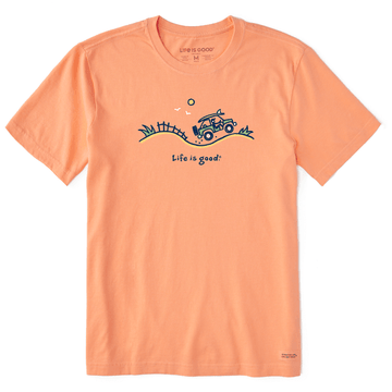Life Is Good Men's Crusher Tee - Beach Offroad - Orange - Kitty Hawk Kites Online Store