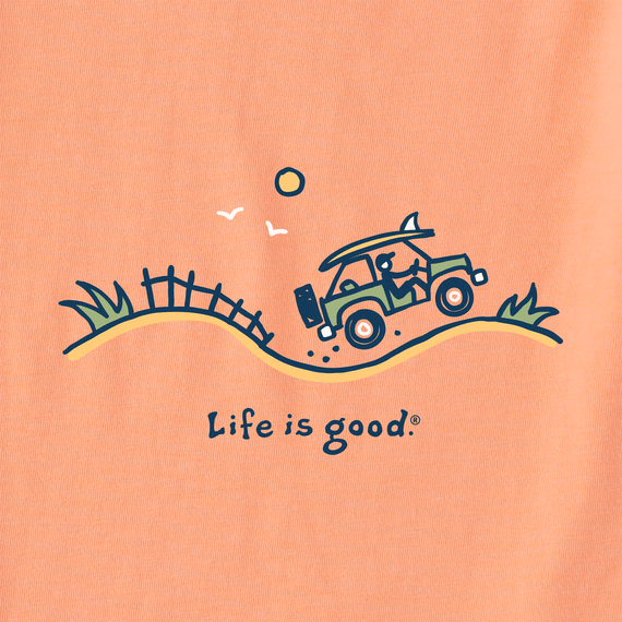 Life Is Good Men's Crusher Tee - Beach Offroad - Orange - Kitty Hawk Kites Online Store