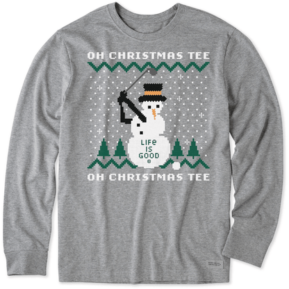 Life Is Good Men's Ugly Sweater Oh Christmas Tee Long Sleeve Crusher - Kitty Hawk Kites Online Store