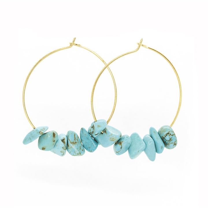 Salty Cali Rock Candy Turquoise Hoop Earrings - Kitty Hawk Kites Online Store