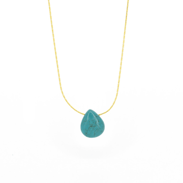 Salty Cali Turquoise Tear Drop Pendant 18k Gold Necklace - Kitty Hawk Kites Online Store