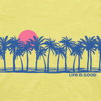 Life Is Good Women's Short Sleeve Boxy Tee - Sea Stripe - Lemon Yellow - Kitty Hawk Kites Online Store