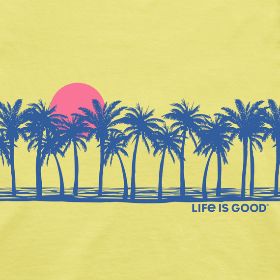Life Is Good Women's Short Sleeve Boxy Tee - Sea Stripe - Lemon Yellow - Kitty Hawk Kites Online Store