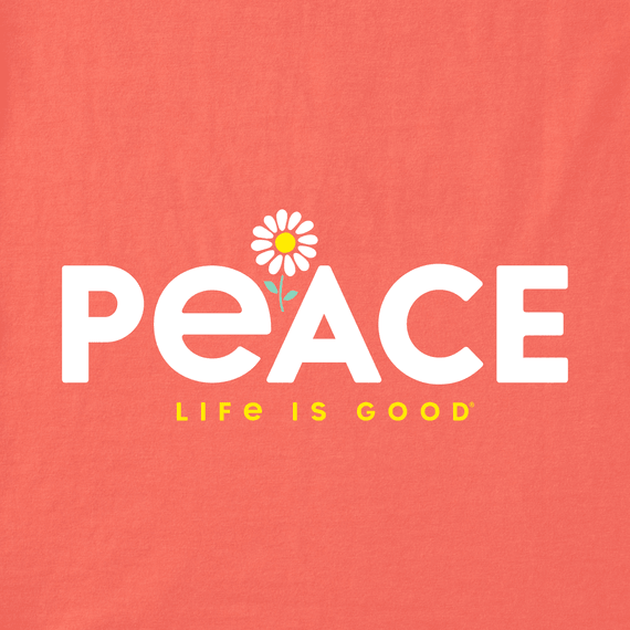Life Is Good Women's Long Sleeve Crusher Tee - Peace Daisies - Kitty Hawk Kites Online Store