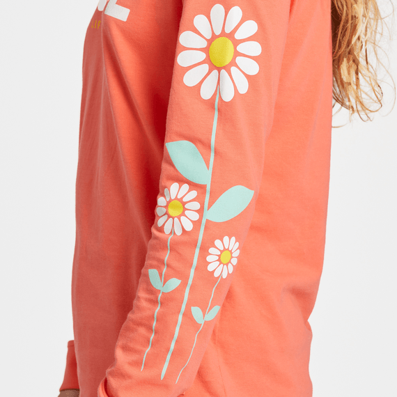 Life Is Good Women's Long Sleeve Crusher Tee - Peace Daisies - Kitty Hawk Kites Online Store