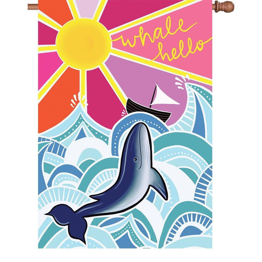 Whale Hello House Flag - Kitty Hawk Kites Online Store